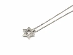 Collier or blanc 750 mil étoile en diamants