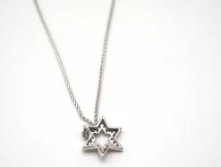 Collier or blanc 750 mil étoile en diamants