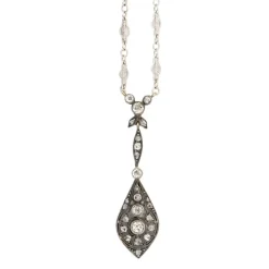 Collier Or blanc Argent Diamants