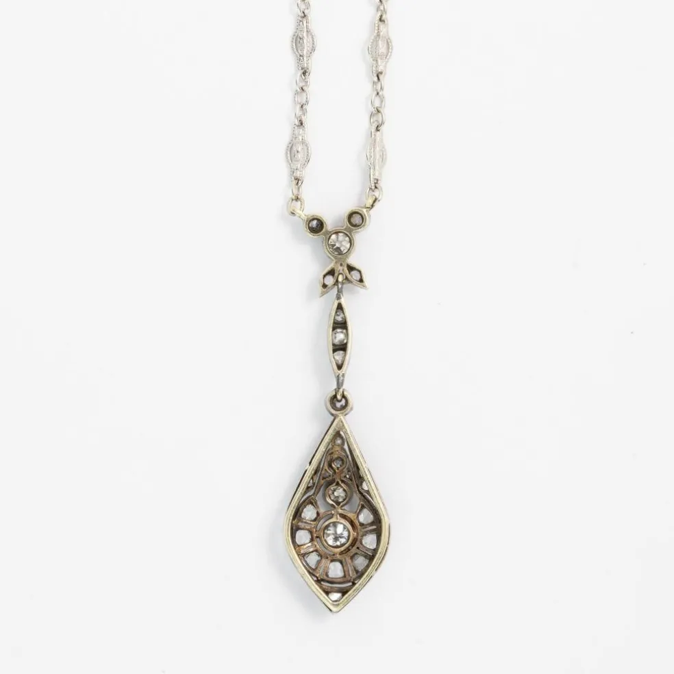 Collier Or blanc Argent Diamants