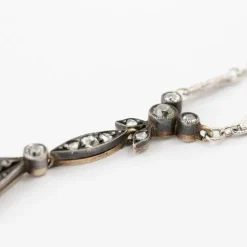 Collier Or blanc Argent Diamants