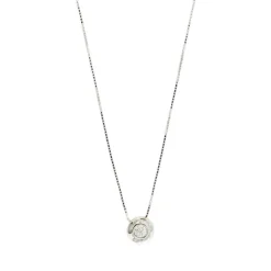 Collier or blanc avec diamant de 0,15 ct