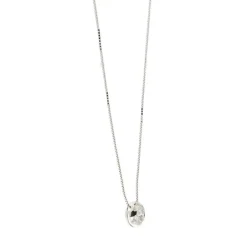 Collier or blanc avec diamant de 0,15 ct