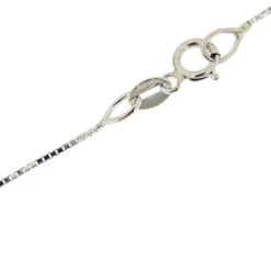 Collier or blanc avec diamant de 0,15 ct