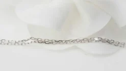 Collier or blanc, citrine et diamants