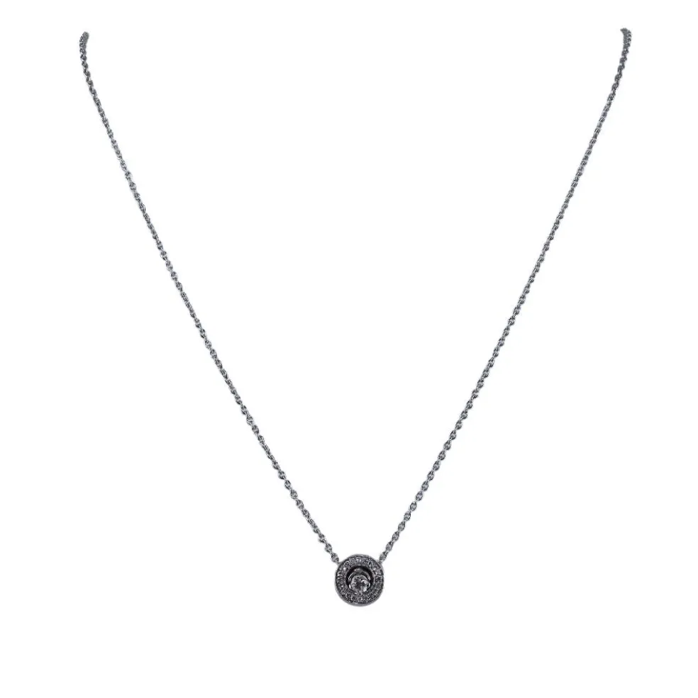 Collier Or blanc Diamant rond