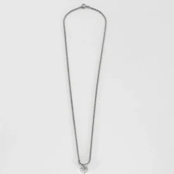 Collier or blanc diamant taille coeur