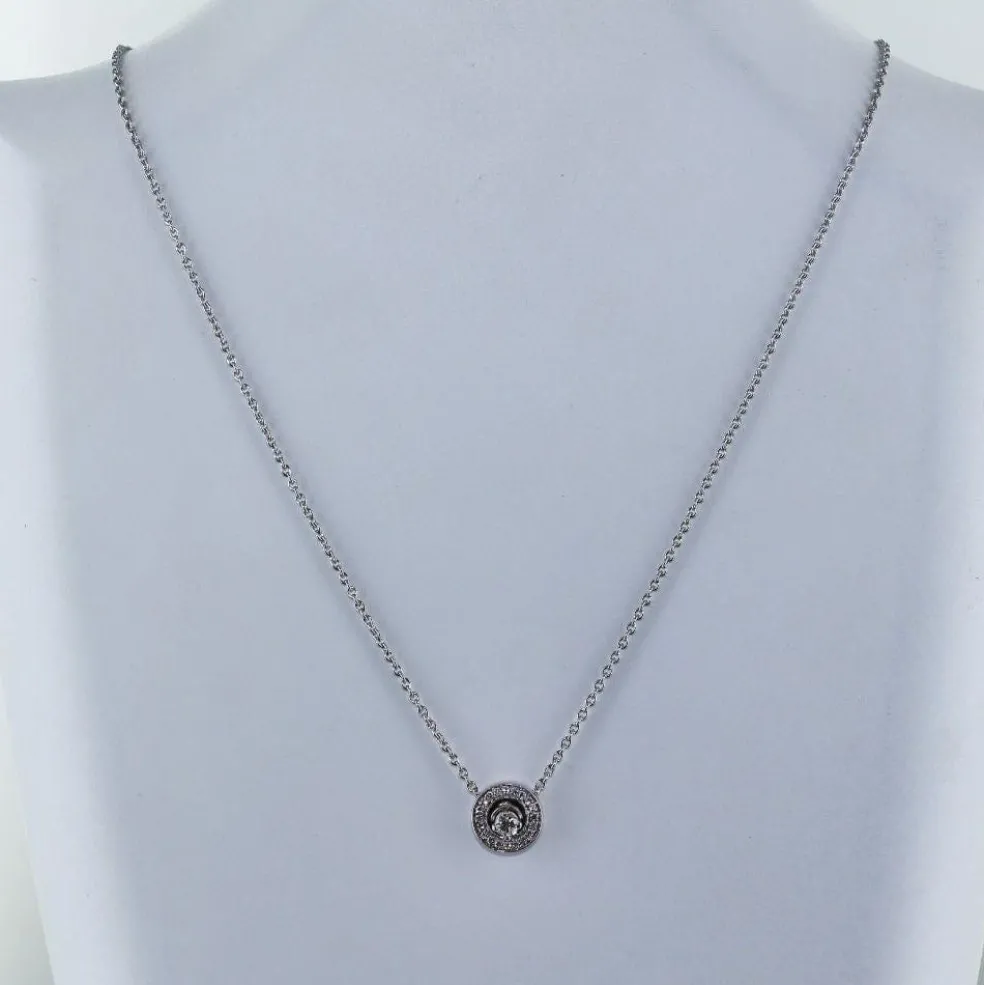 Collier Or blanc Diamant rond