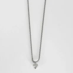 Collier or blanc diamant taille coeur