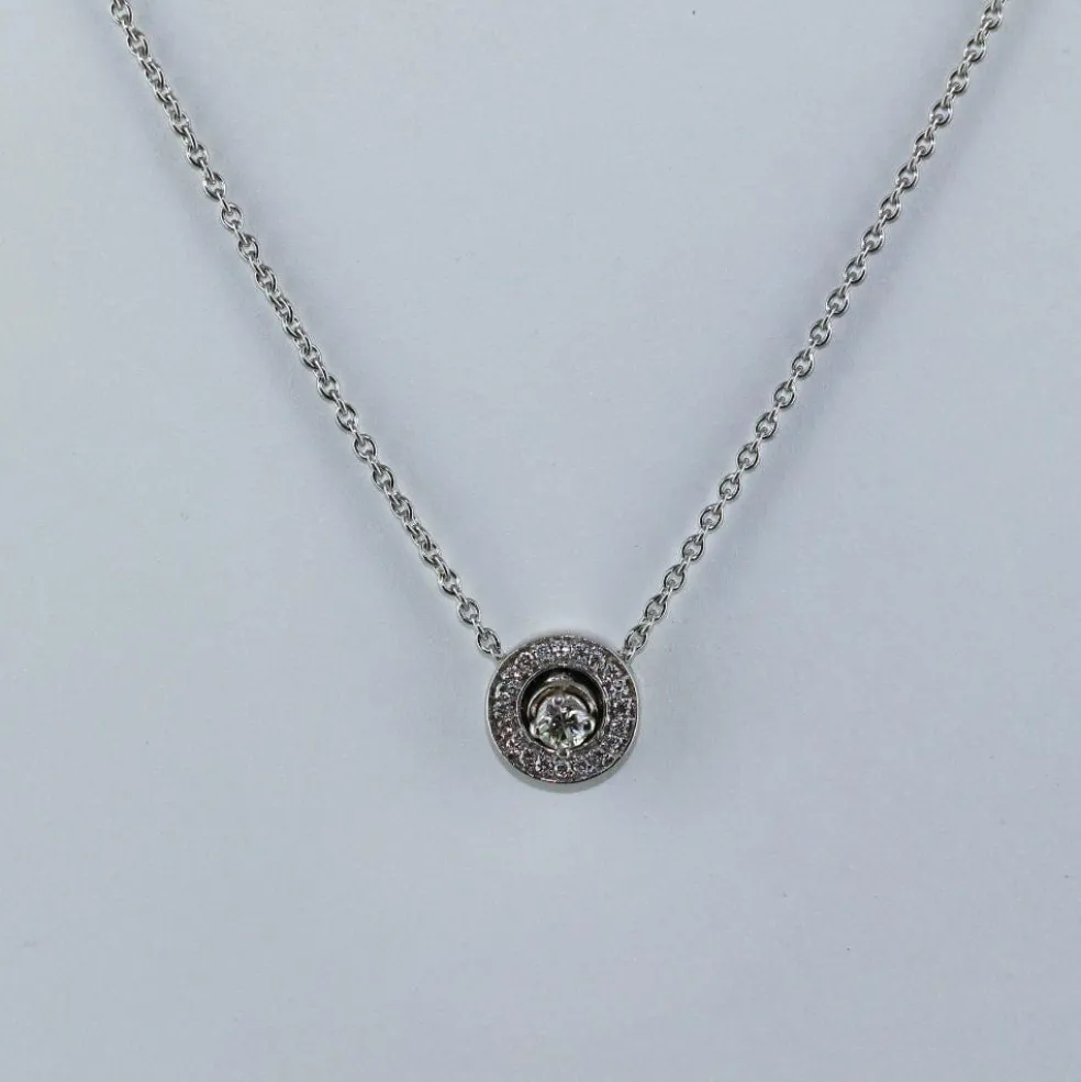 Collier Or blanc Diamant rond