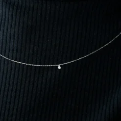 COLLIER OR BLANC DIAMANT 0,10ct