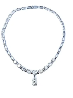 Collier or blanc, diamants