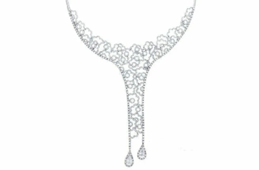 Collier or blanc diamants
