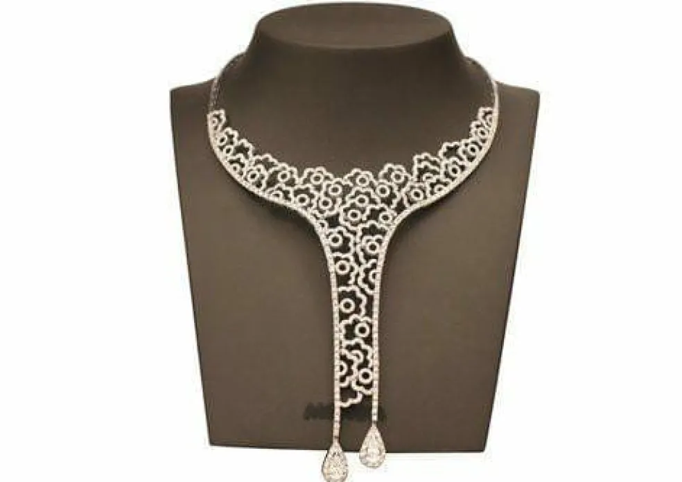 Collier or blanc diamants