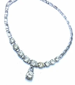 Collier or blanc, diamants