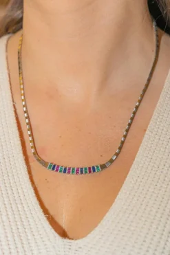 Collier Or blanc Emeraude