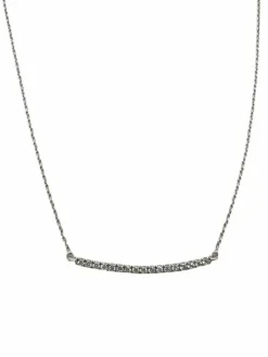 Collier or blanc et 17 diamants