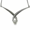 Collier or blanc et diamant 0,28 ct