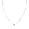 Collier or blanc et diamants.