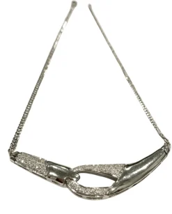 Collier or blanc et diamants