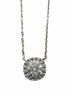 Collier or blanc et diamants 0,67 ct