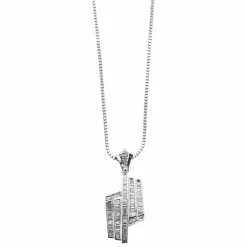 Collier or blanc et diamants
