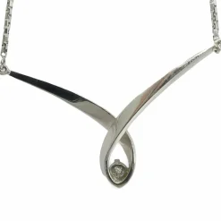 Collier or blanc et diamant 0,28 ct
