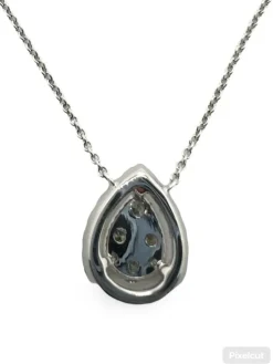 Collier or blanc et diamants 0,30 ct
