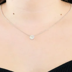 Collier or blanc et diamants