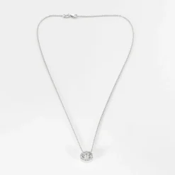 Collier or blanc et diamants