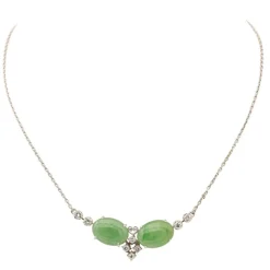 Collier Or blanc Jade Jadéite