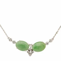 Collier Or blanc Jade Jadéite