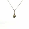 Collier Or Blanc 18k & Perle & Diamant