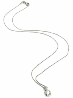 Collier or blanc 18K et diamant 0.49 E VS 2