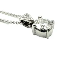 Collier or blanc 18K et diamant 0.49 E VS 2