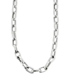 Collier or blanc maille forçat