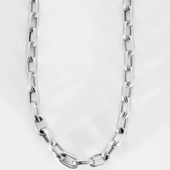 Collier or blanc maille forçat