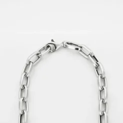 Collier or blanc maille forçat