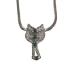 Collier or blanc émeraude