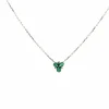 Collier or blanc émeraudes et diamants