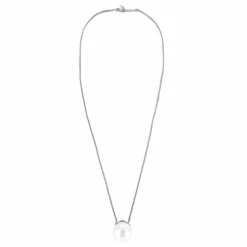 Collier or blanc perle de culture et diamants