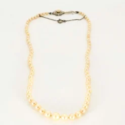 Collier or blanc perle de culture