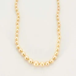 Collier or blanc perle de culture