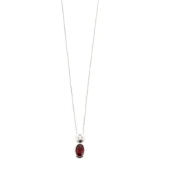 Collier or blanc rubis et diamant
