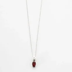 Collier or blanc rubis et diamant