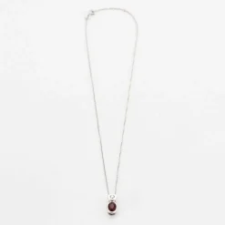 Collier or blanc rubis et diamant