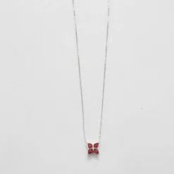 Collier Or blanc Rubis Diamant