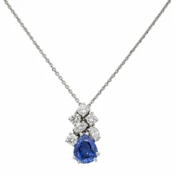 Collier Or blanc Saphir