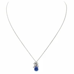 Collier Or blanc Saphir