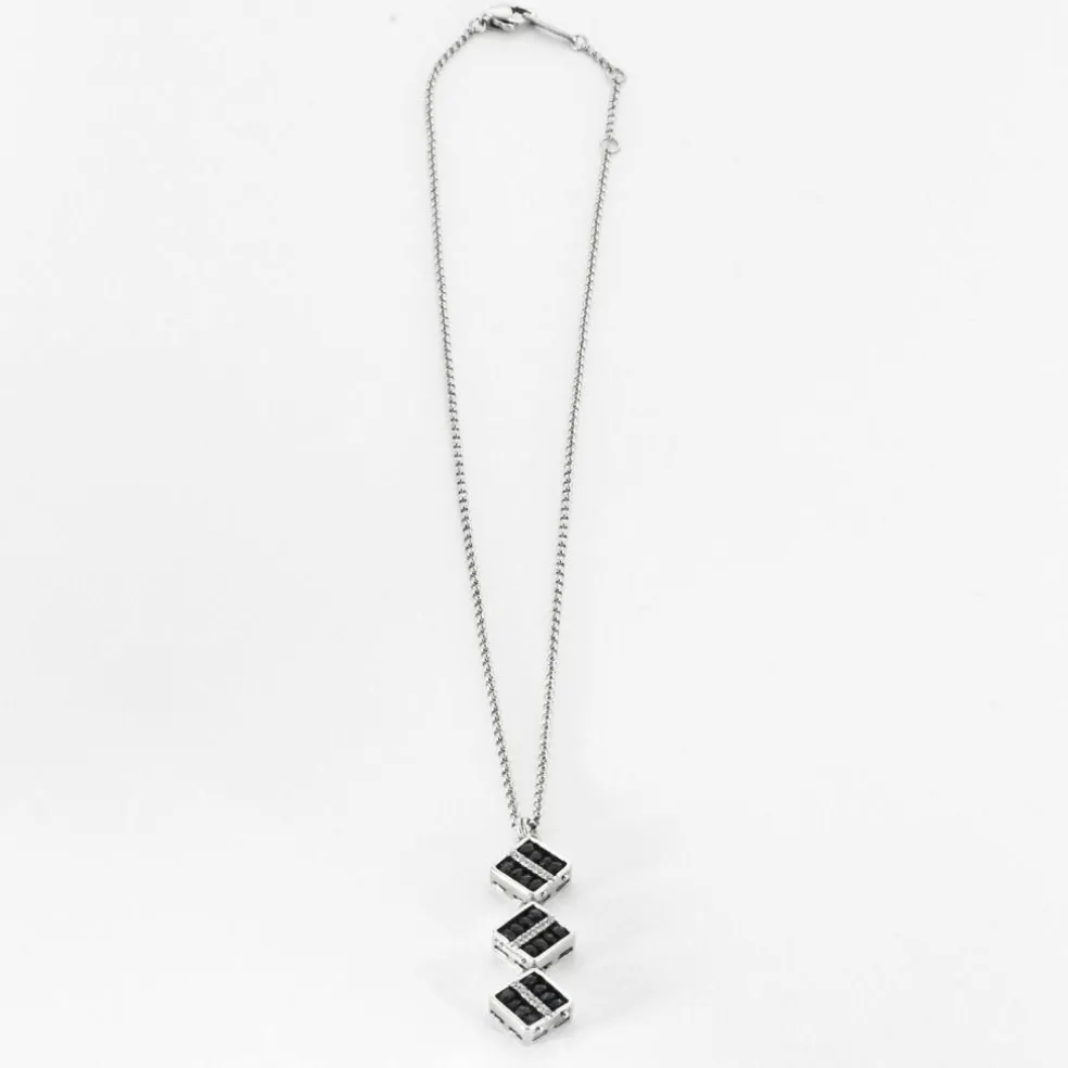 Collier or blanc saphirs